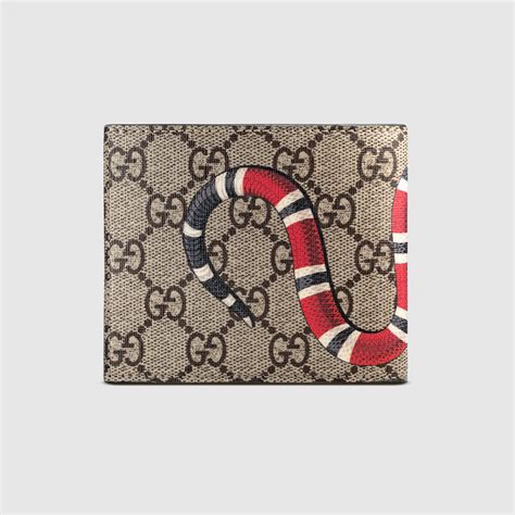 gucci gg supreme bird wallet|gucci snake wallet men's.